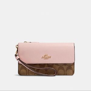 NWT COACH Foldover Wristlet Clutch